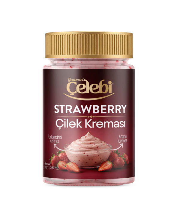 Çilek Kreması-Sürülebilir Gerçek Çilek Kreması - 320 Gr